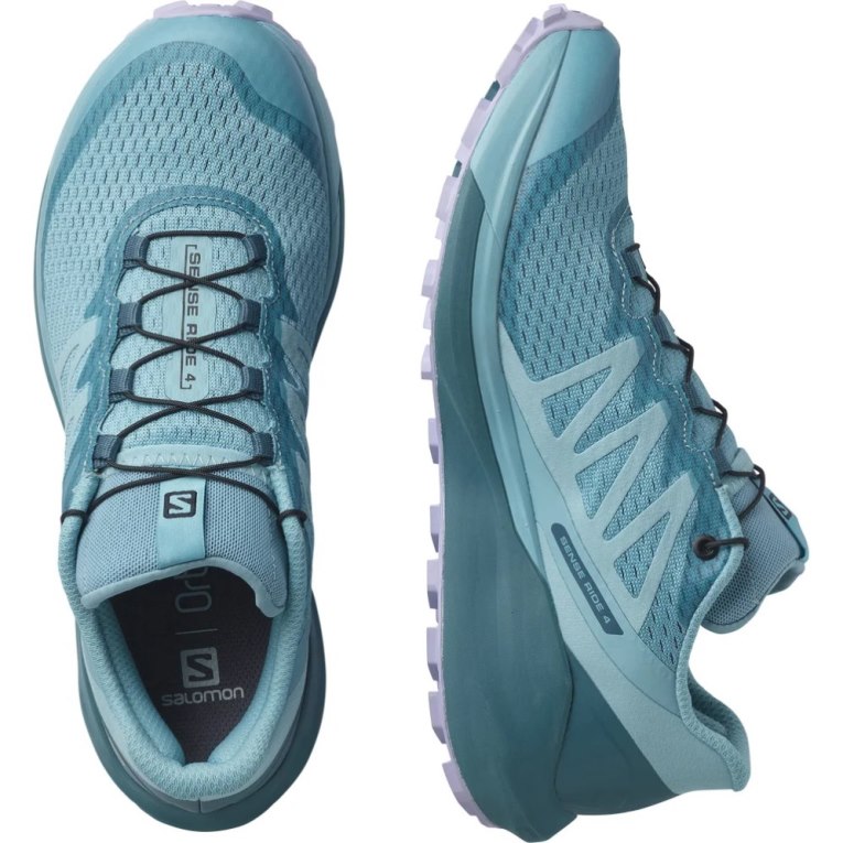 Turquoise Salomon Sense Ride 4 Women's Trail Running Shoes | PH 02483A